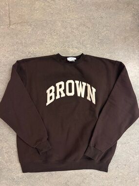 Champion Brown Crewneck Sweatshirt with Ivory Lettering XL Excellent Condition